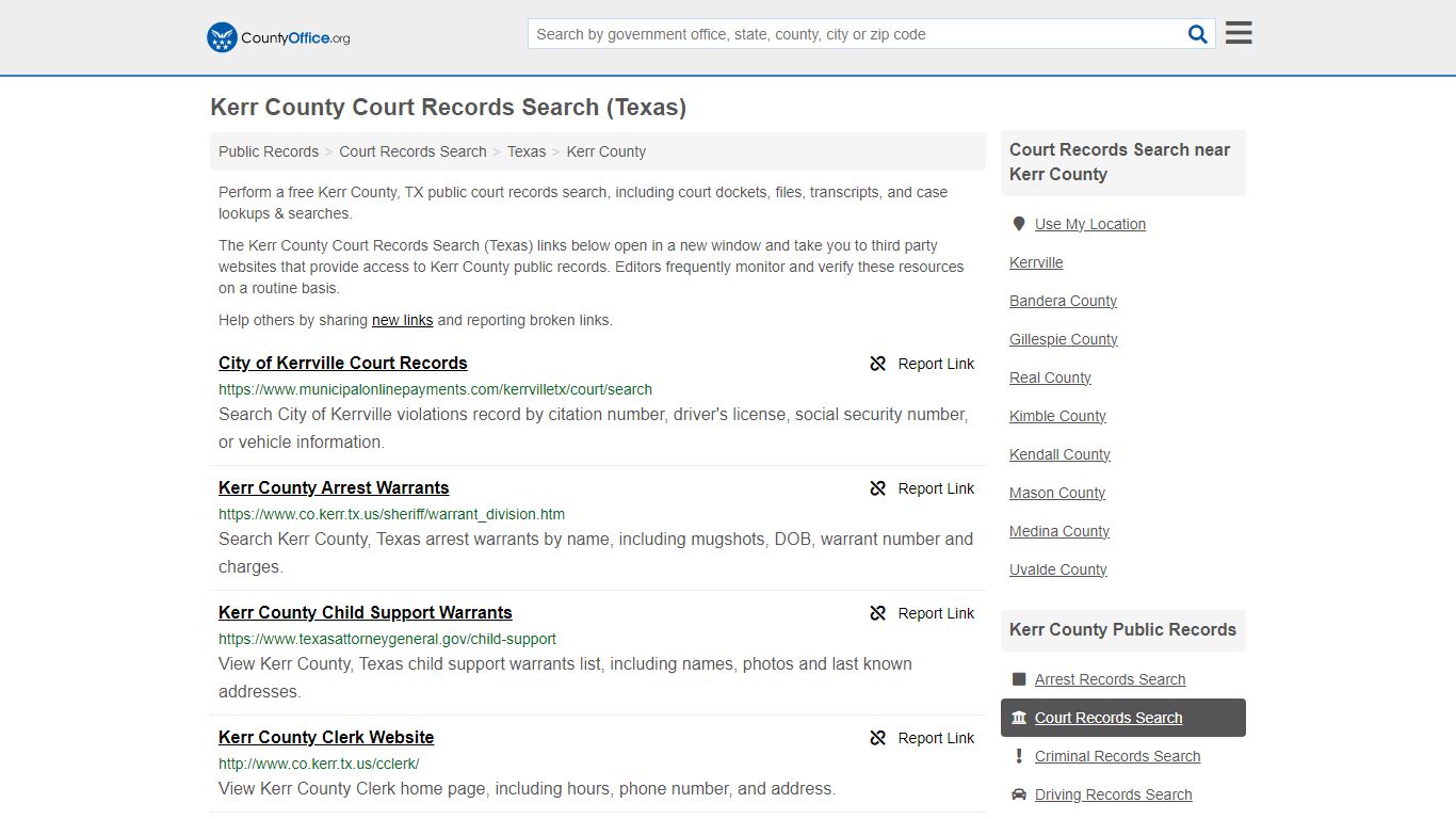 Court Records Search - Kerr County, TX (Adoptions, Criminal, Child ...